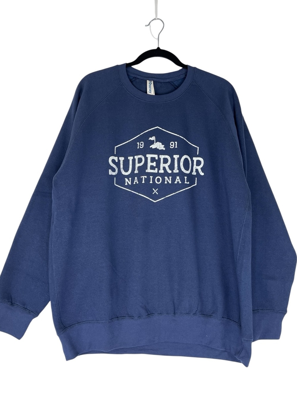 Ouray Sportswear Superior National Golf Course Minnesota Sz L Blue NWT Crewneck